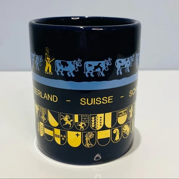 Bockling German Coffee Cup Deutschland Made in Germany Blue and Gold - Picture 2 of 8